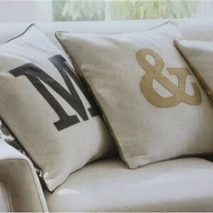 Threshold Neutral Ampersand Pillow Cover 18” Farmhouse Style
